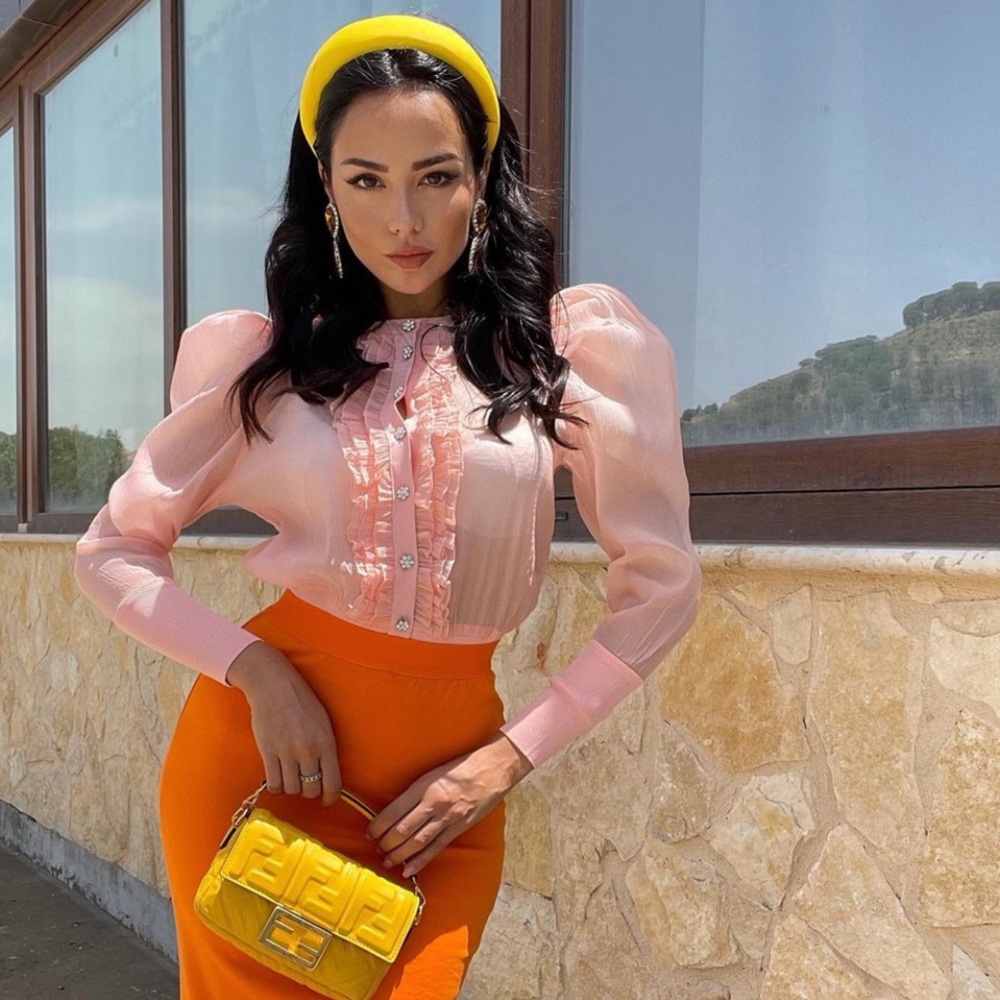 Zara Pale Pink Knit Organza Jacket Size Small